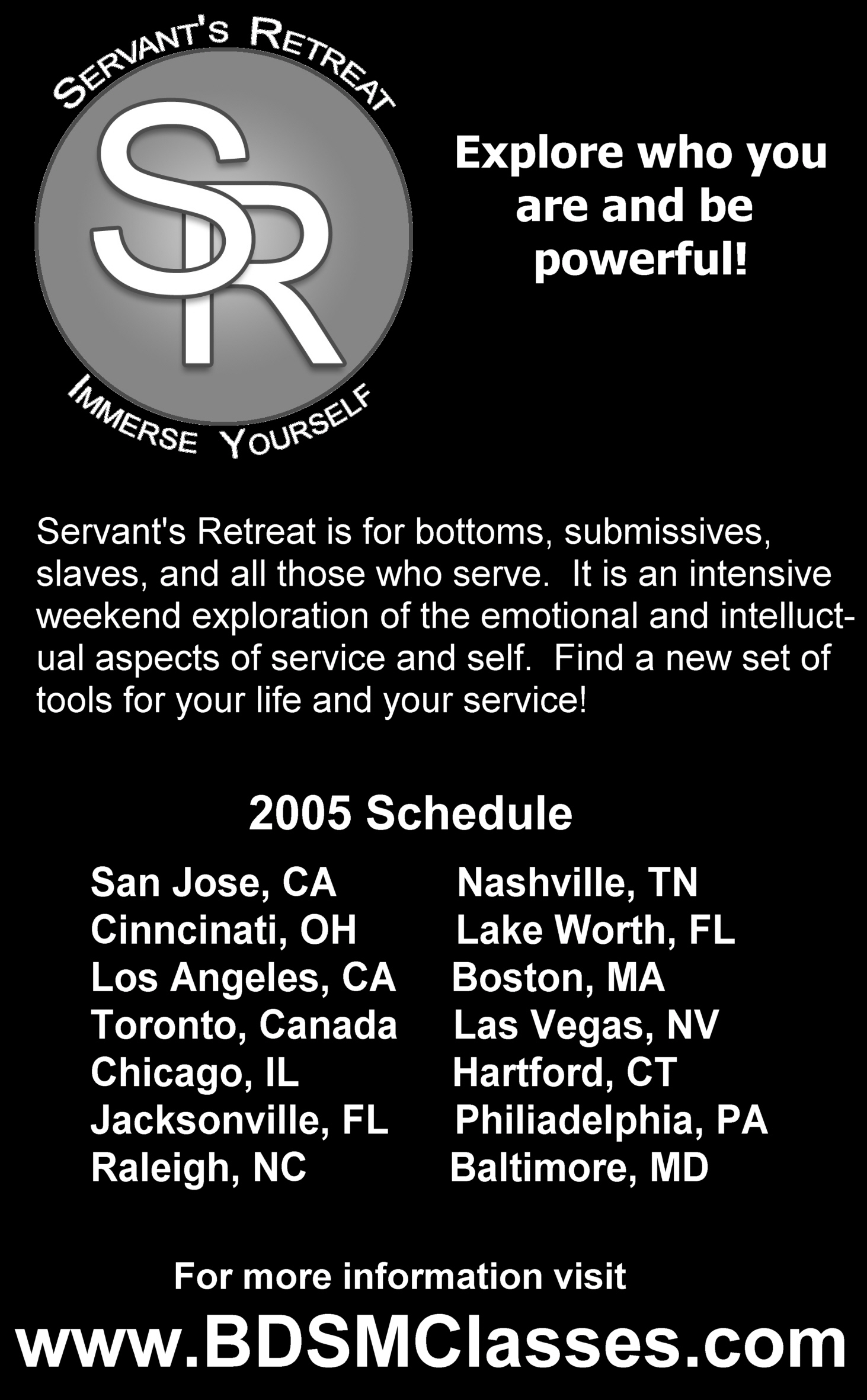 Ad published in The Leather Journal in 2005